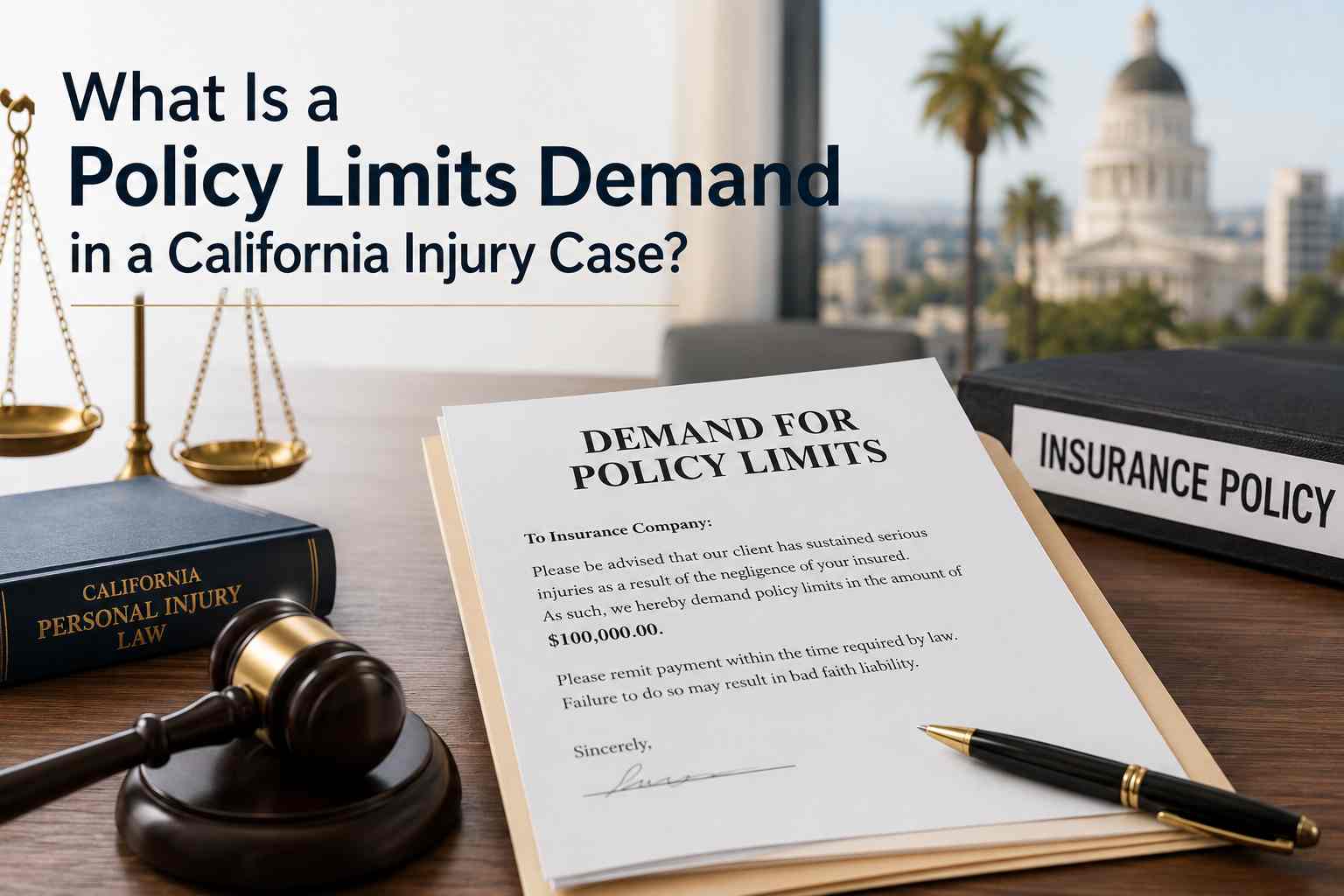 What Is a Policy Limits Demand in a California Injury Case?